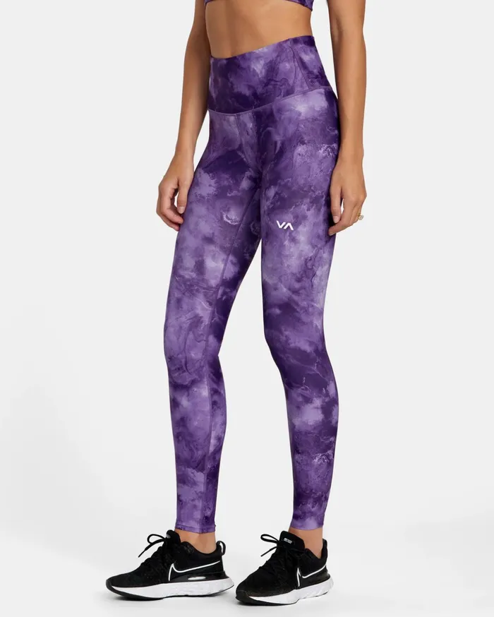 RVCA Pants VA Essential Workout Leggings Grape Tie Dye 8211 Women
