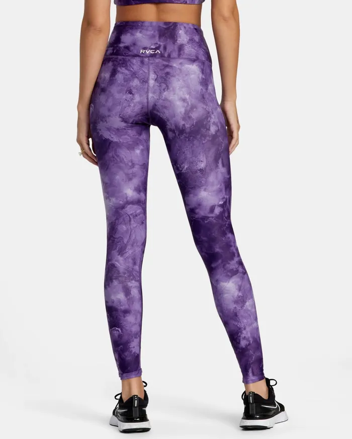 RVCA Pants VA Essential Workout Leggings Grape Tie Dye 8211 Women