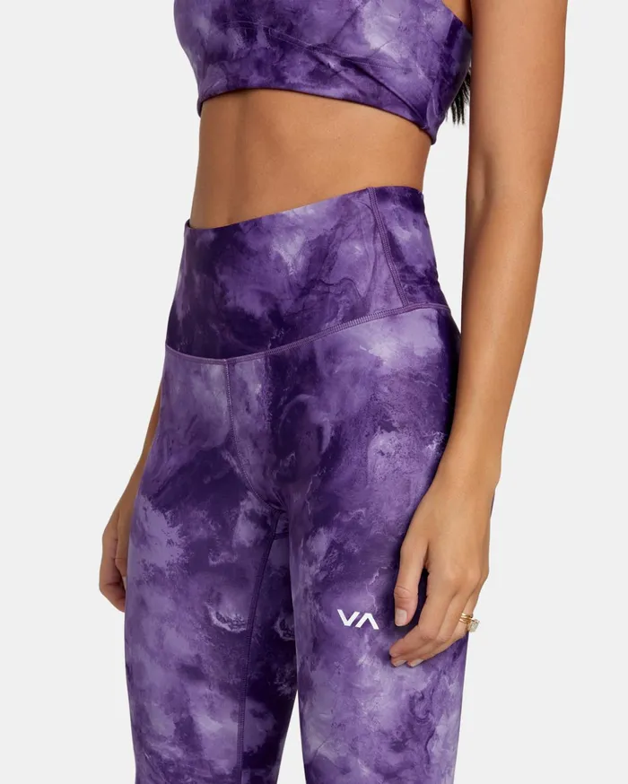 RVCA Pants VA Essential Workout Leggings Grape Tie Dye 8211 Women