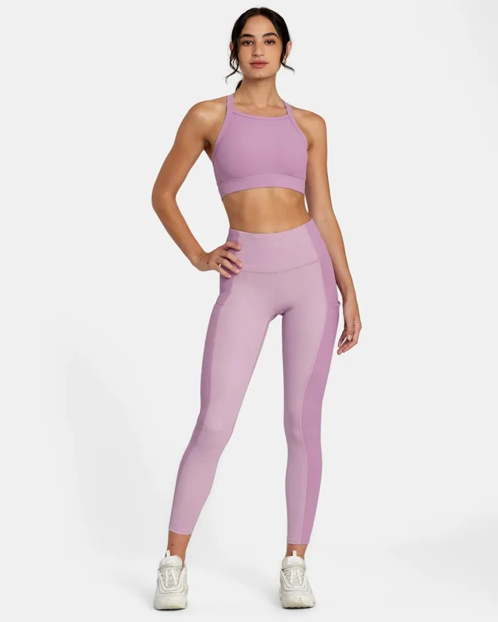 RVCA Pants VA Sport Rib Block Technical High Waist Leggings Lilac 8211 Women RVCA Pants VA Sport Rib Block Technical High Waist Leggings Lilac 8211 Women