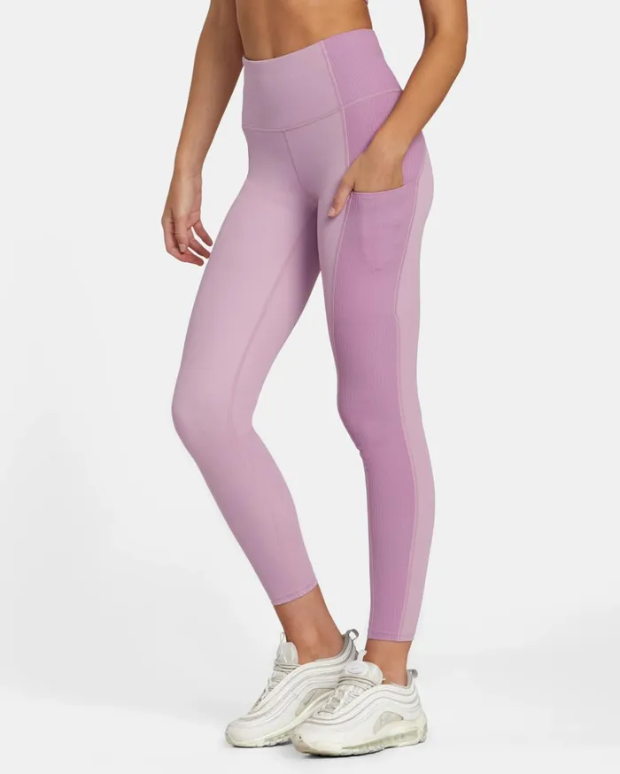 RVCA Pants VA Sport Rib Block Technical High Waist Leggings Lilac 8211 Women RVCA Pants VA Sport Rib Block Technical High Waist Leggings Lilac 8211 Women