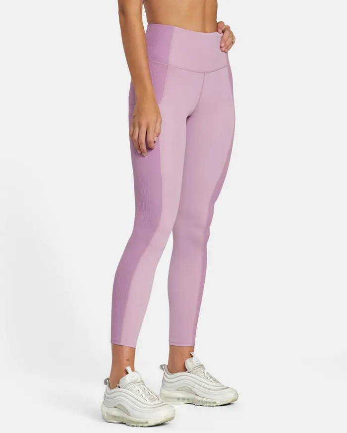 RVCA Pants VA Sport Rib Block Technical High Waist Leggings Lilac 8211 Women RVCA Pants VA Sport Rib Block Technical High Waist Leggings Lilac 8211 Women