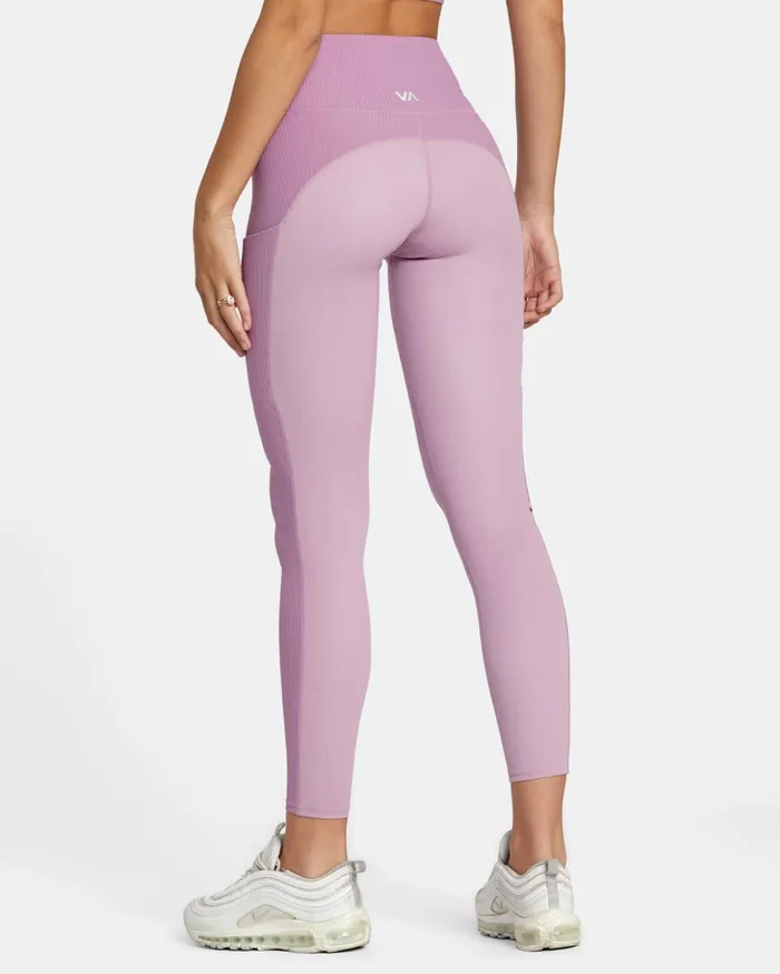 RVCA Pants VA Sport Rib Block Technical High Waist Leggings Lilac 8211 Women RVCA Pants VA Sport Rib Block Technical High Waist Leggings Lilac 8211 Women