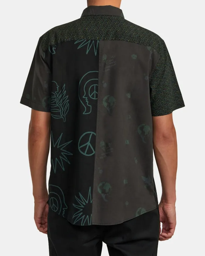 RVCA Shirts Flannels Compilation Short Sleeve Shirt Black 8211 Men
