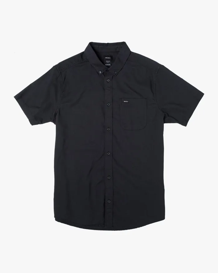 RVCA Shirts Flannels That039ll Do Stretch Short Sleeve Shirt Black 8211 Men