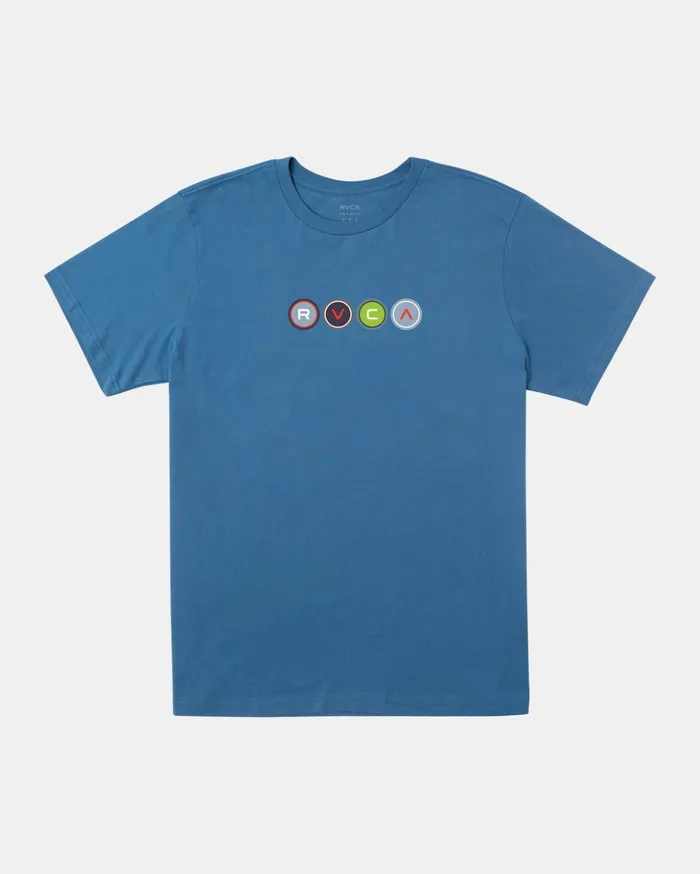 RVCA Short Sleeves Metro TShirt Cool Blue 8211 Men