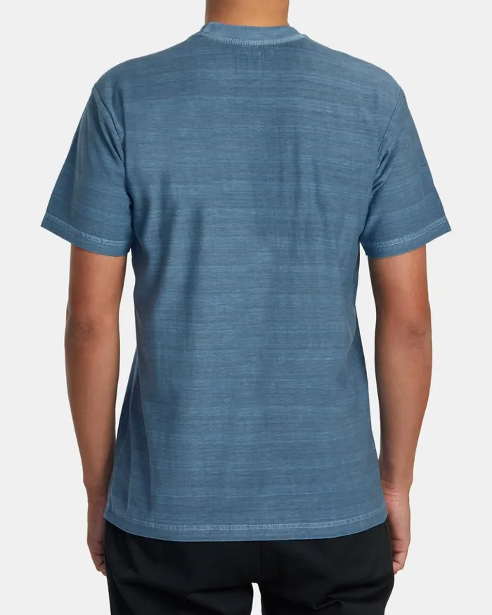 RVCA Short Sleeves PTC Stripe TShirt Industrial Blue 8211 Men