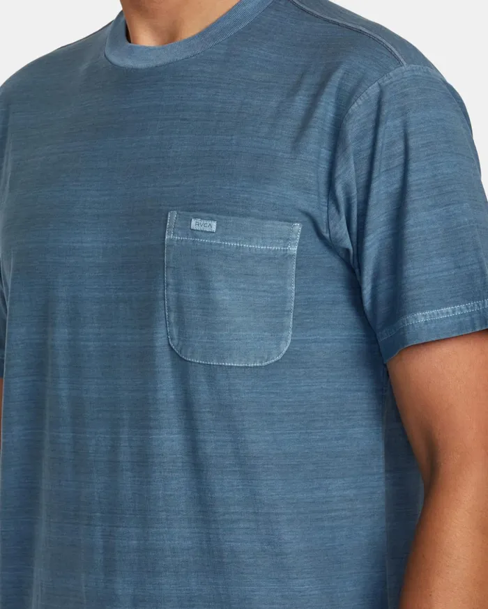 RVCA Short Sleeves PTC Stripe TShirt Industrial Blue 8211 Men