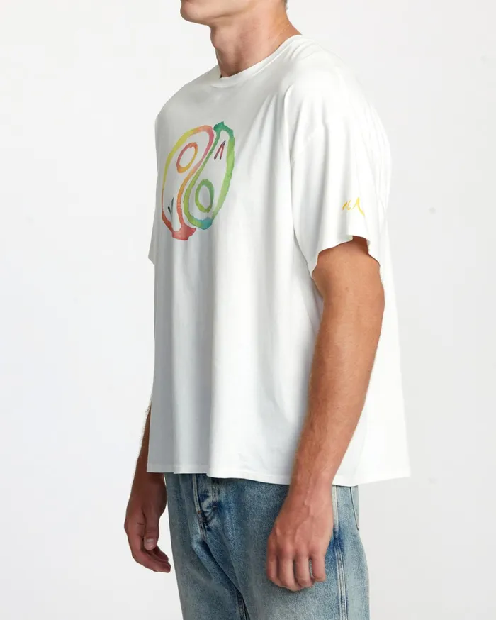 RVCA Short Sleeves Rose Machado Yin Yang Tee Vintage White 8211 MenWomen
