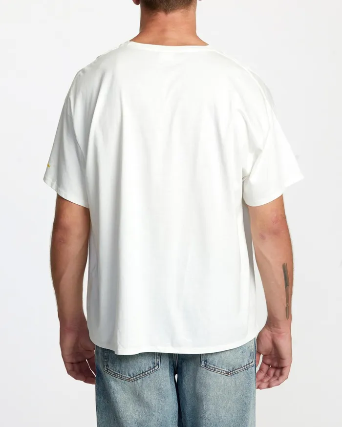 RVCA Short Sleeves Rose Machado Yin Yang Tee Vintage White 8211 MenWomen