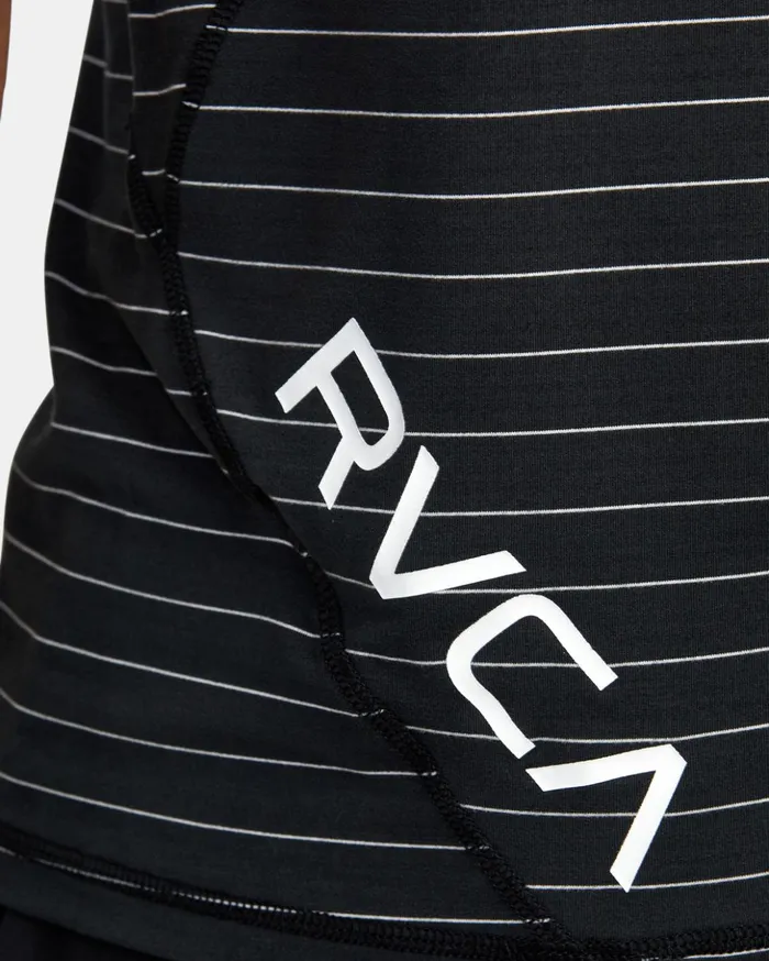 RVCA Short Sleeves Sport Vent Stripe Technical Short Sleeve Top Black 8211 Men RVCA Short Sleeves Sport Vent Stripe Technical Short Sleeve Top Black 8211 Men