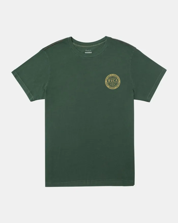 RVCA Short Sleeves Standard Issue TShirt College Green 8211 Men