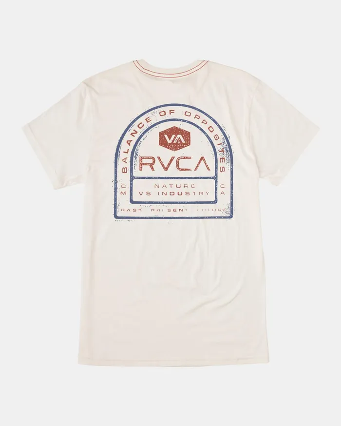 RVCA Short Sleeves Tract Tee Antique White 8211 Men