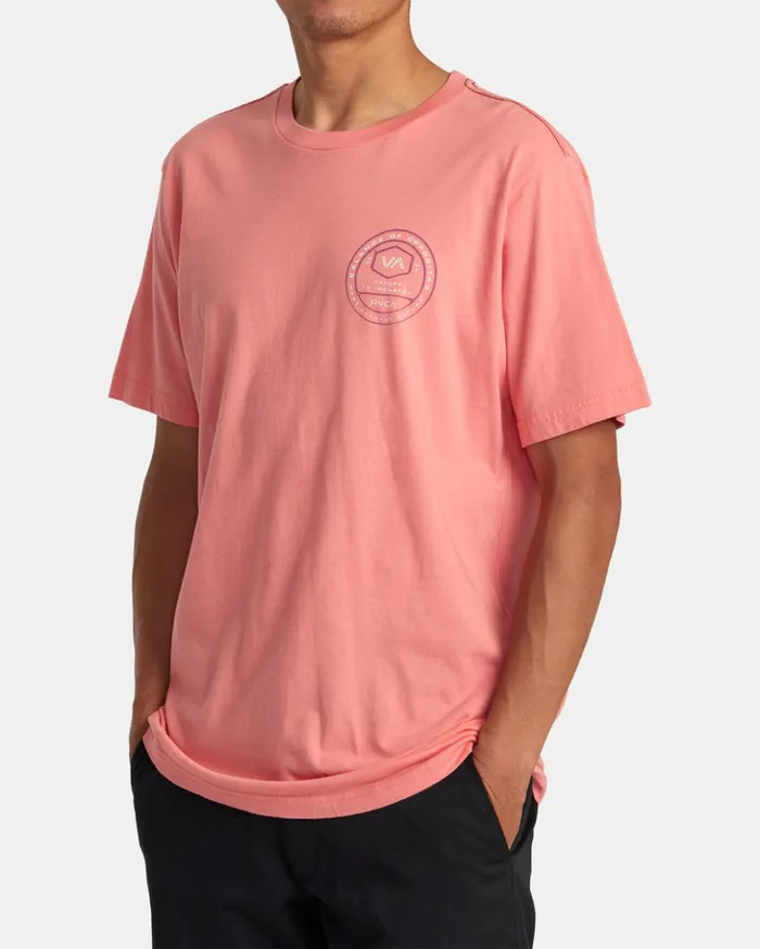 RVCA Short Sleeves Tract Tee Vintage Salmon 8211 Men