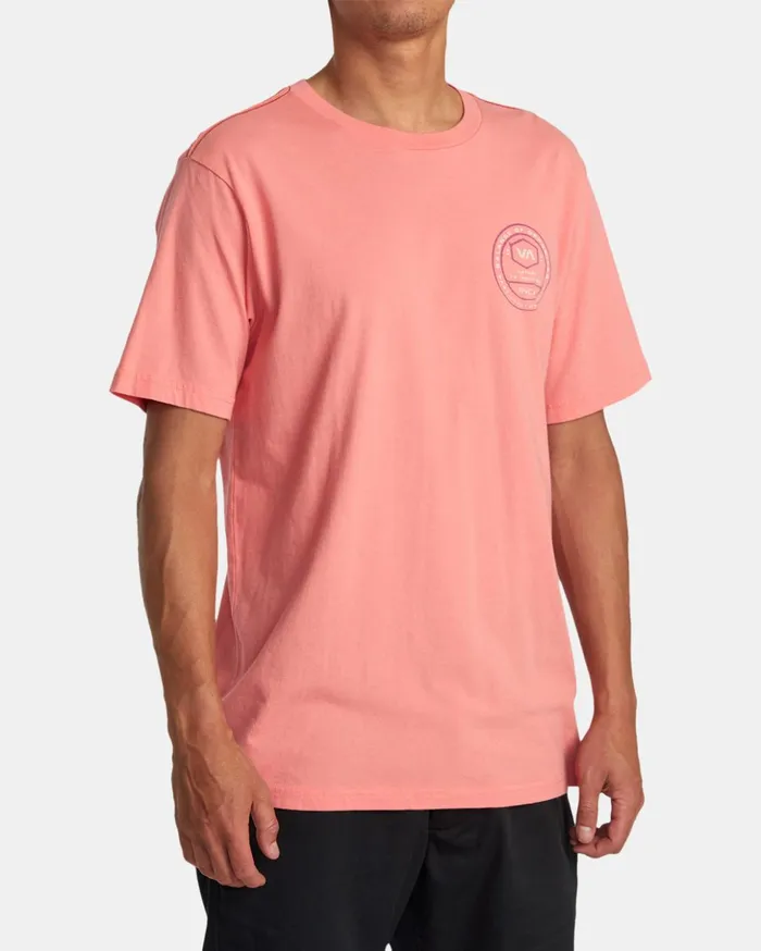 RVCA Short Sleeves Tract Tee Vintage Salmon 8211 Men