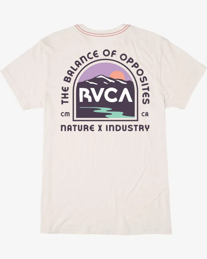 RVCA Short Sleeves Vistas TShirt Antique White 8211 Men