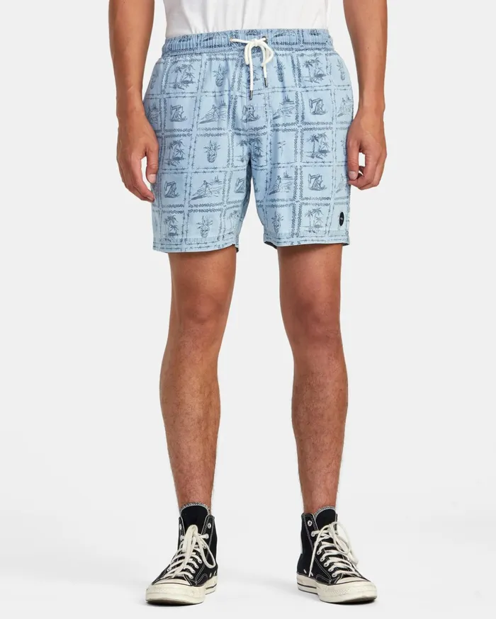 RVCA Shorts Hybrids Escape Chambray Elasticized Shorts Washed Denim 8211 Men