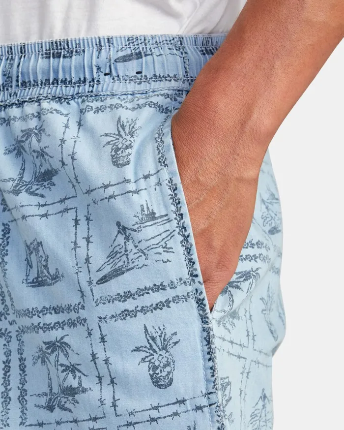 RVCA Shorts Hybrids Escape Chambray Elasticized Shorts Washed Denim 8211 Men RVCA Shorts Hybrids Escape Chambray Elasticized Shorts Washed Denim 8211 Men