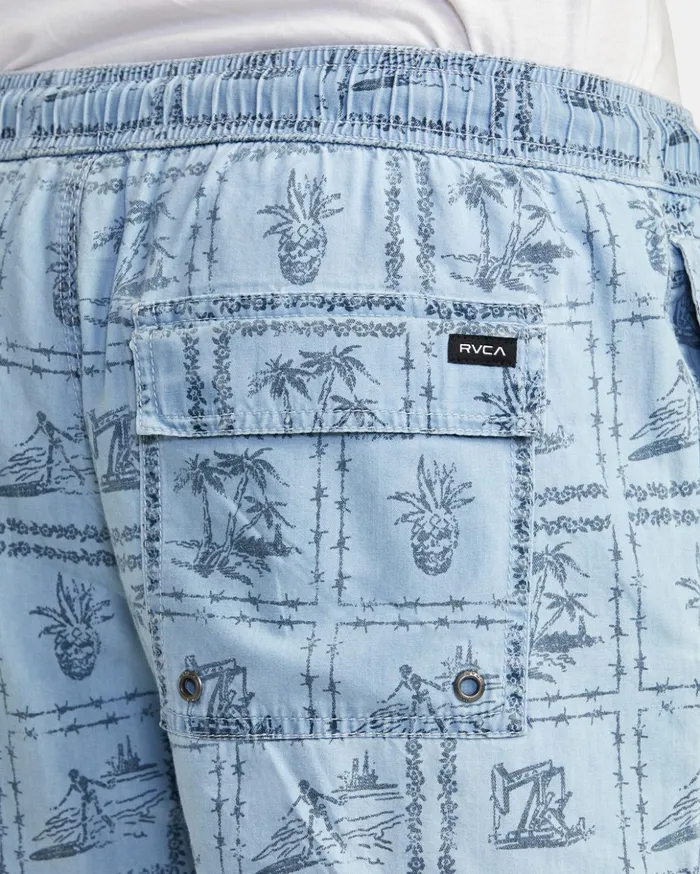 RVCA Shorts Hybrids Escape Chambray Elasticized Shorts Washed Denim 8211 Men RVCA Shorts Hybrids Escape Chambray Elasticized Shorts Washed Denim 8211 Men