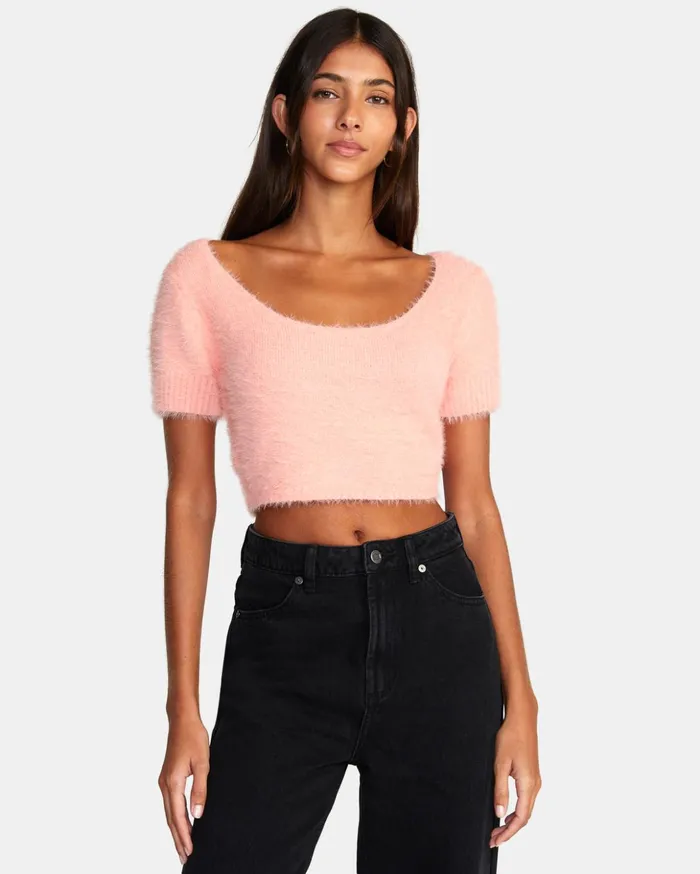 RVCA Sweaters Murray Cropped Sweater Coral 8211 Women