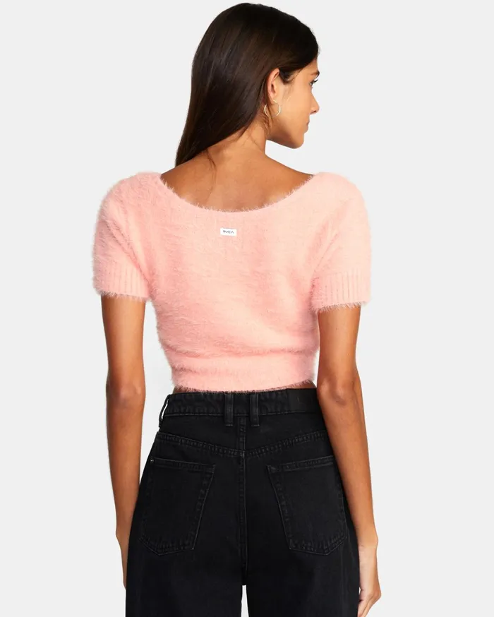 RVCA Sweaters Murray Cropped Sweater Coral 8211 Women