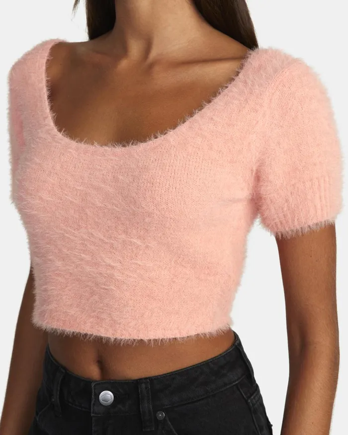 RVCA Sweaters Murray Cropped Sweater Coral 8211 Women