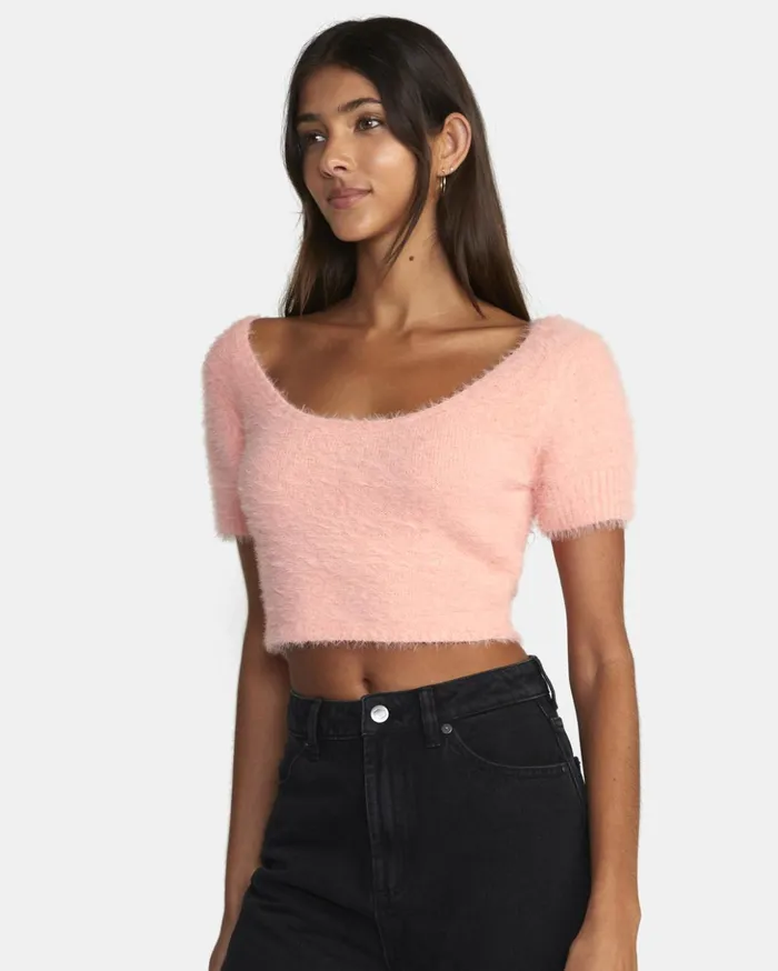 RVCA Sweaters Murray Cropped Sweater Coral 8211 Women