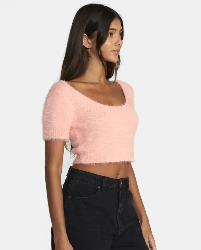 RVCA Sweaters Murray Cropped Sweater Coral 8211 Women