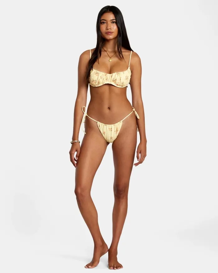 RVCA Swim New Arrivals Cottage Wide Rib Bralette Bikini Top Golden 8211 Women RVCA Swim New Arrivals Cottage Wide Rib Bralette Bikini Top Golden 8211 Women
