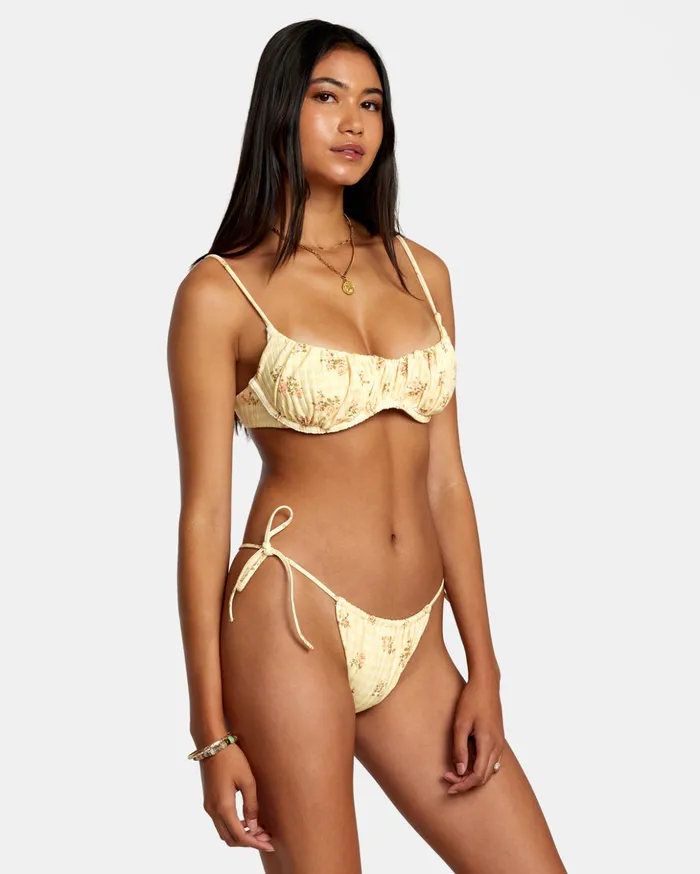 RVCA Swim New Arrivals Cottage Wide Rib Bralette Bikini Top Golden 8211 Women RVCA Swim New Arrivals Cottage Wide Rib Bralette Bikini Top Golden 8211 Women