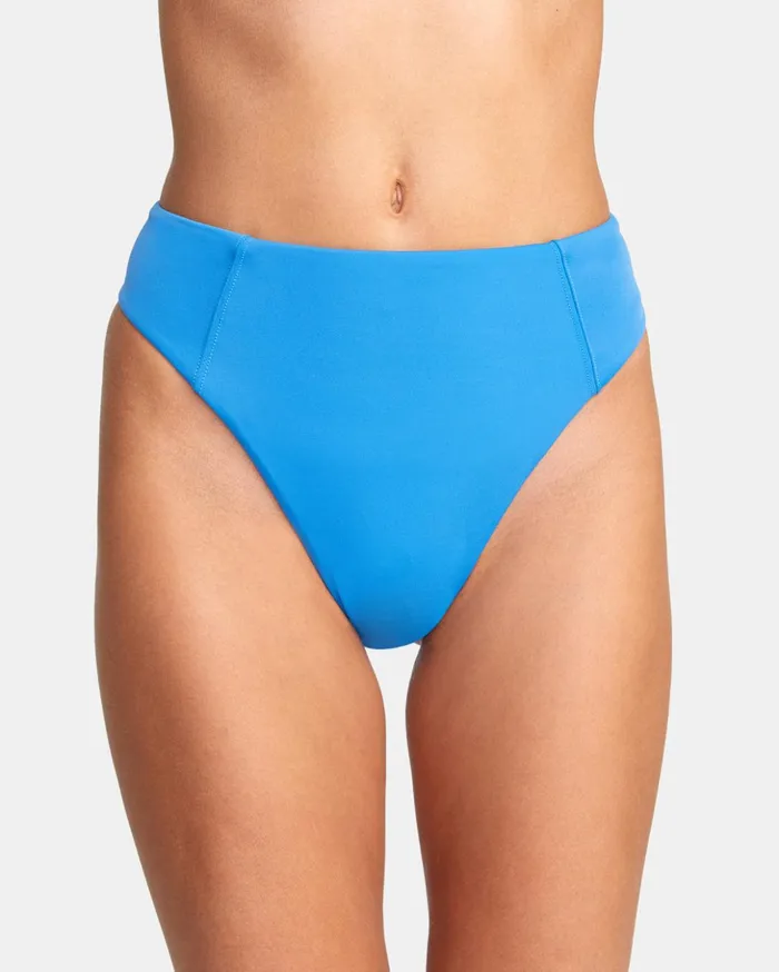 RVCA Swim New Arrivals Solid High Rise Cheeky Bikini Bottoms Enamel Blue 8211 Women RVCA Swim New Arrivals Solid High Rise Cheeky Bikini Bottoms Enamel Blue 8211 Women