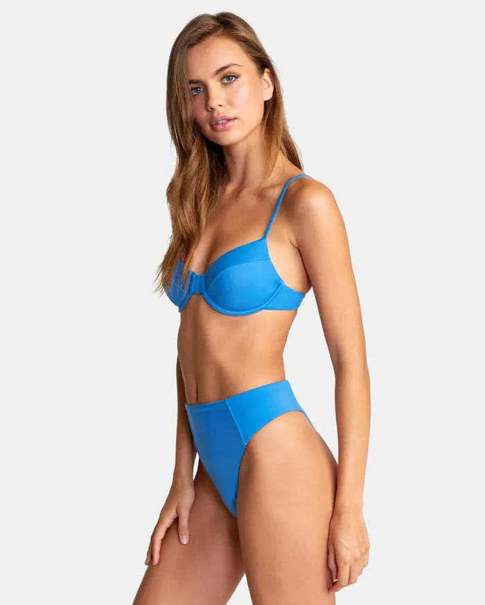 RVCA Swim New Arrivals Solid High Rise Cheeky Bikini Bottoms Enamel Blue 8211 Women RVCA Swim New Arrivals Solid High Rise Cheeky Bikini Bottoms Enamel Blue 8211 Women