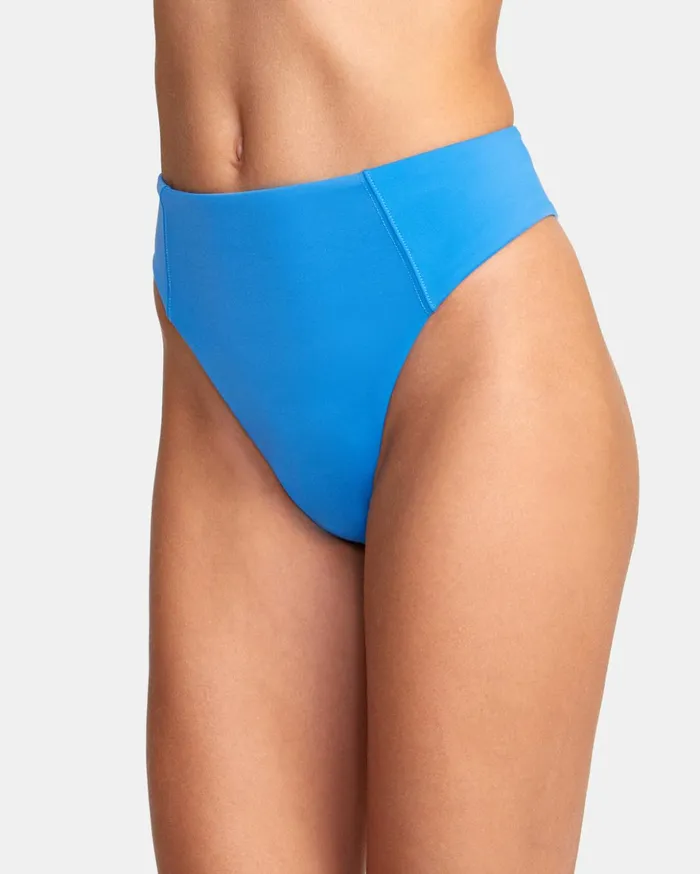 RVCA Swim New Arrivals Solid High Rise Cheeky Bikini Bottoms Enamel Blue 8211 Women RVCA Swim New Arrivals Solid High Rise Cheeky Bikini Bottoms Enamel Blue 8211 Women
