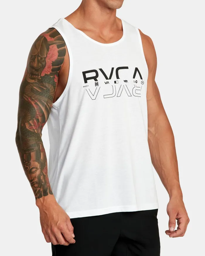 RVCA Tank Tops Double RVCA Split Tank White 8211 Men
