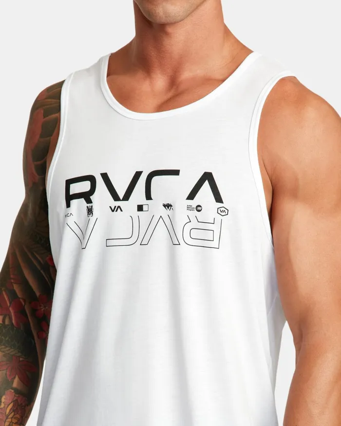 RVCA Tank Tops Double RVCA Split Tank White 8211 Men