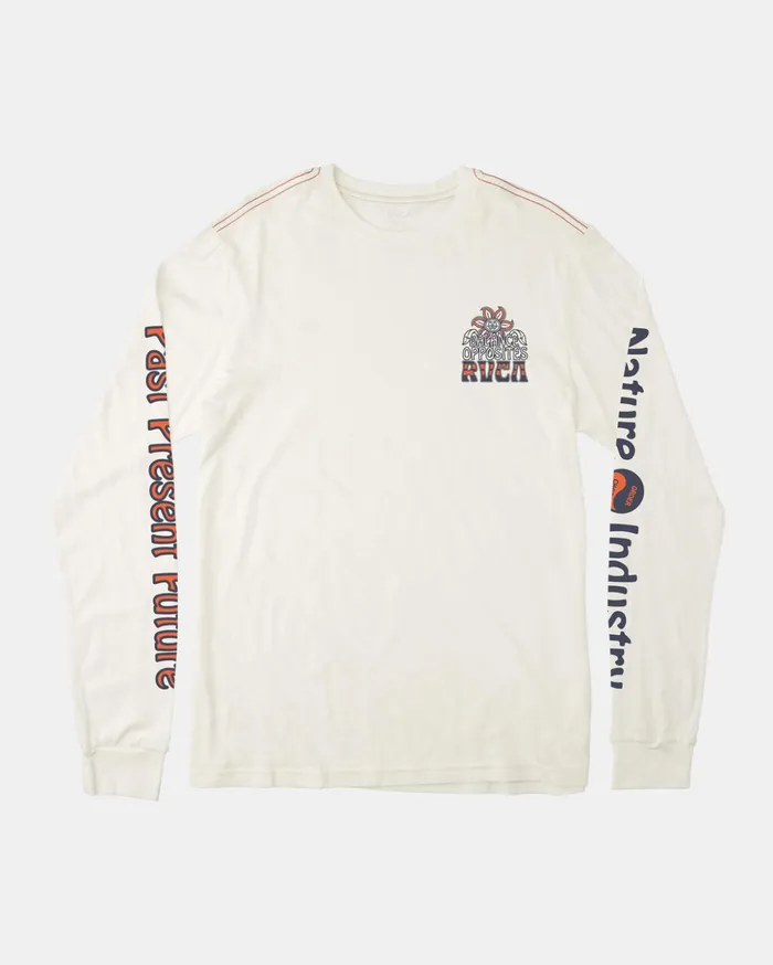 RVCA Tees Tanks Boy039s Positive Growth Long Sleeve TShirt Antique White 8211 Boys RVCA Tees Tanks Boy039s Positive Growth Long Sleeve TShirt Antique White 8211 Boys