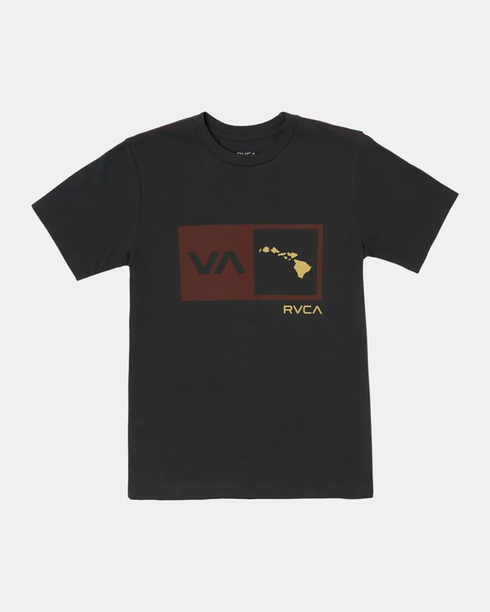 RVCA Tees Tanks ISLAND BALANCE BOX SS Pirate Black 8211 Boys