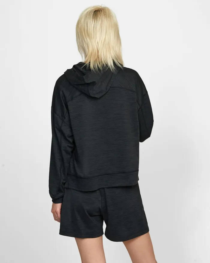 RVCA Tops CAble Cropped Workout Hoodie Black 8211 Women