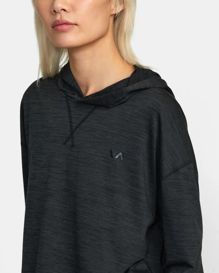RVCA Tops CAble Cropped Workout Hoodie Black 8211 Women