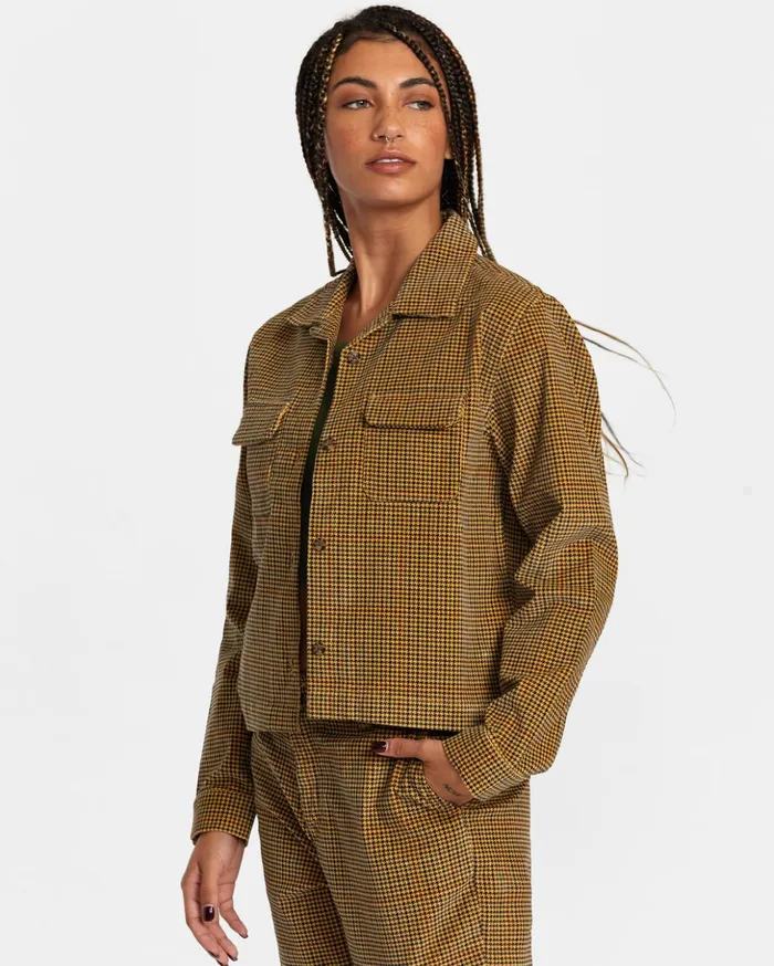 RVCA Tops Lay Over Overshirt Tan 8211 Women