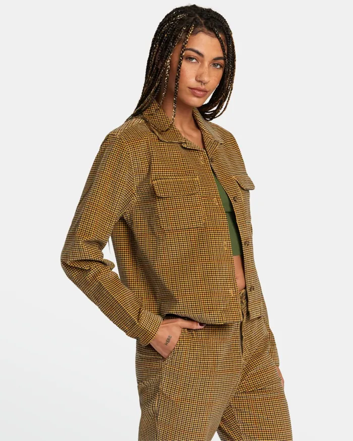 RVCA Tops Lay Over Overshirt Tan 8211 Women