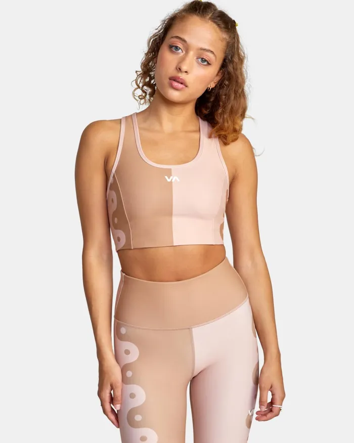RVCA Tops Linear Yang Sports Bra Linear Yang Dusty Rose 8211 Women