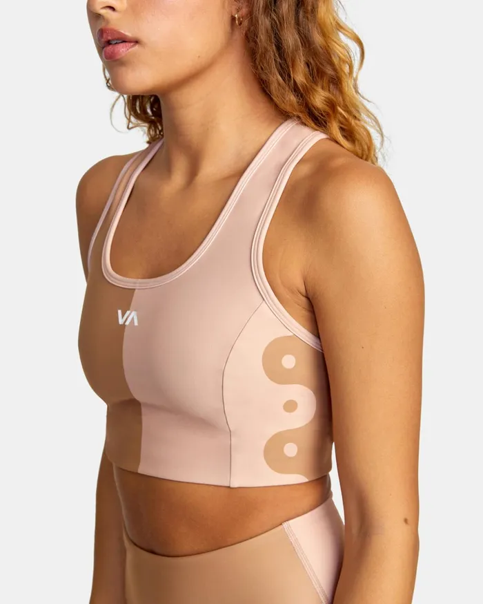 RVCA Tops Linear Yang Sports Bra Linear Yang Dusty Rose 8211 Women