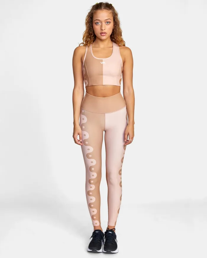 RVCA Tops Linear Yang Sports Bra Linear Yang Dusty Rose 8211 Women