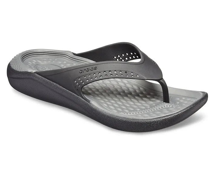 Sandals Crocs WomenMen LiteRide Flip BlackSlate Grey