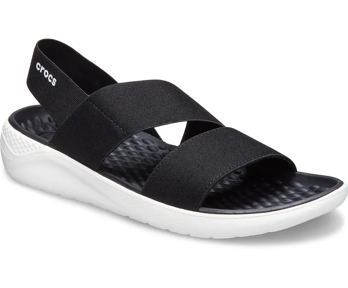 Sandals Women Crocs LiteRide Stretch Sandal Black White