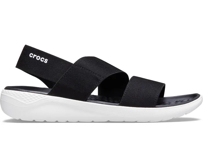 Sandals Women Crocs LiteRide Stretch Sandal Black White