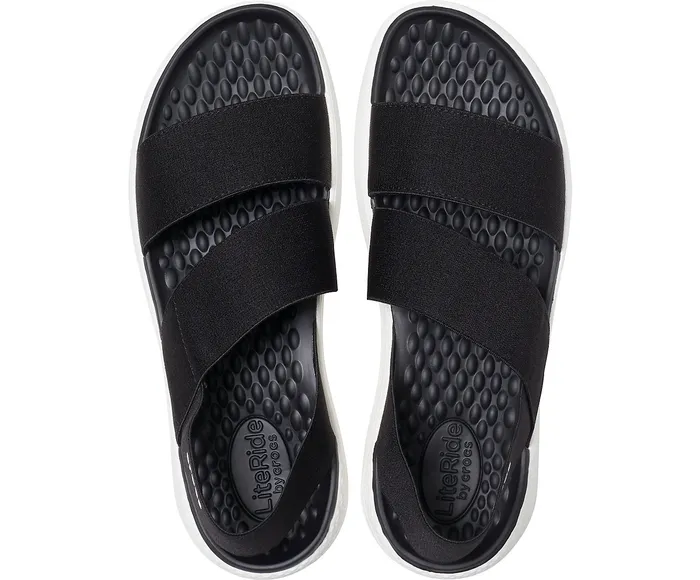 Sandals Women Crocs LiteRide Stretch Sandal Black White