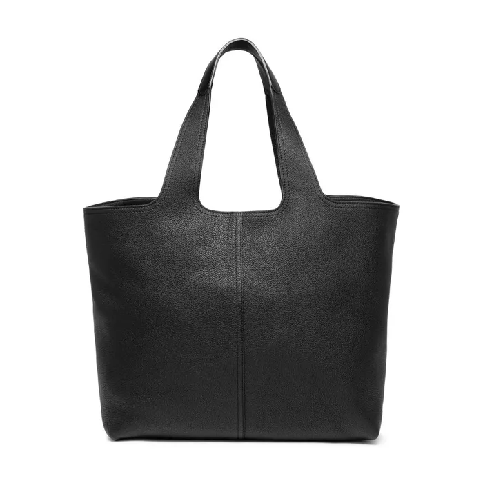 Santoni Black Tumbled Leather Shoulder Bag Women Bags