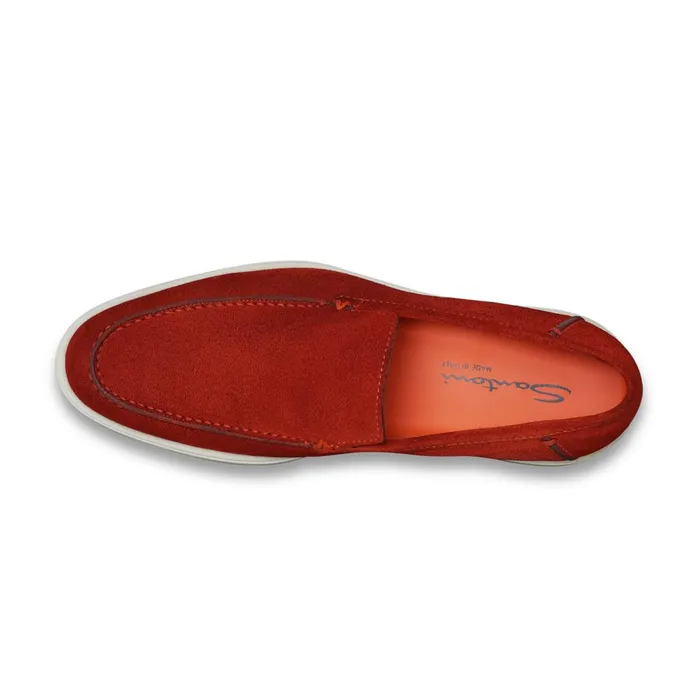 Santoni Orange Suede Loafer Men Loafers